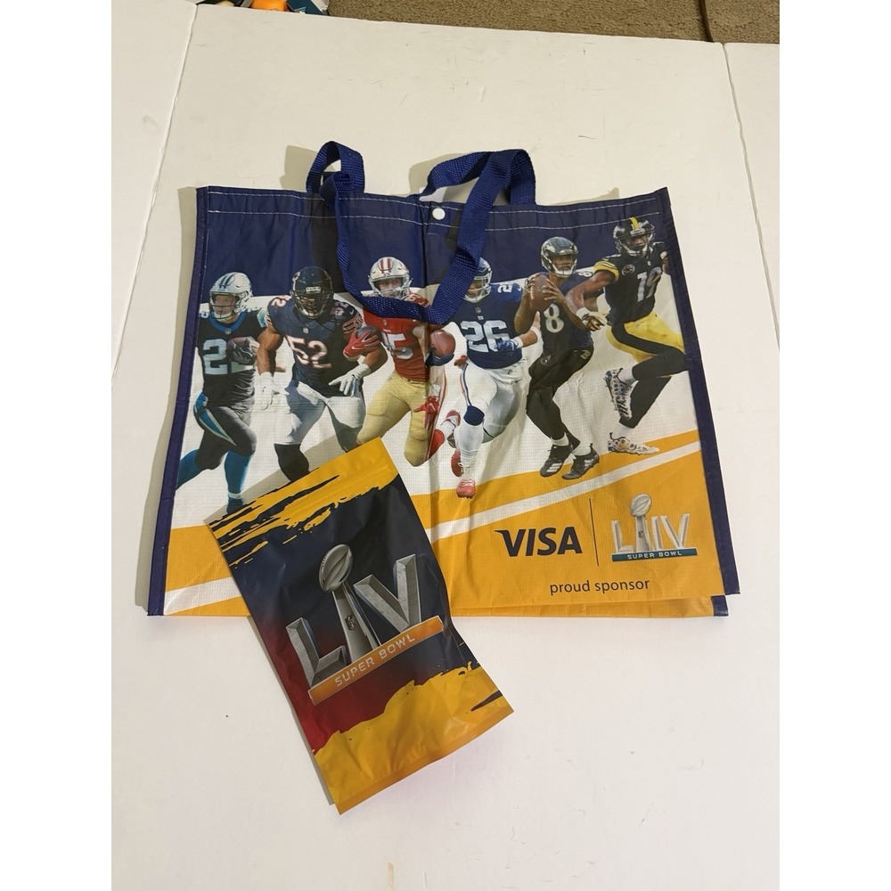 NFL Super Bowl 54 LIV Shopping Bags MIAMI 2020 Tote Visa Chiefs 49ers + Kit